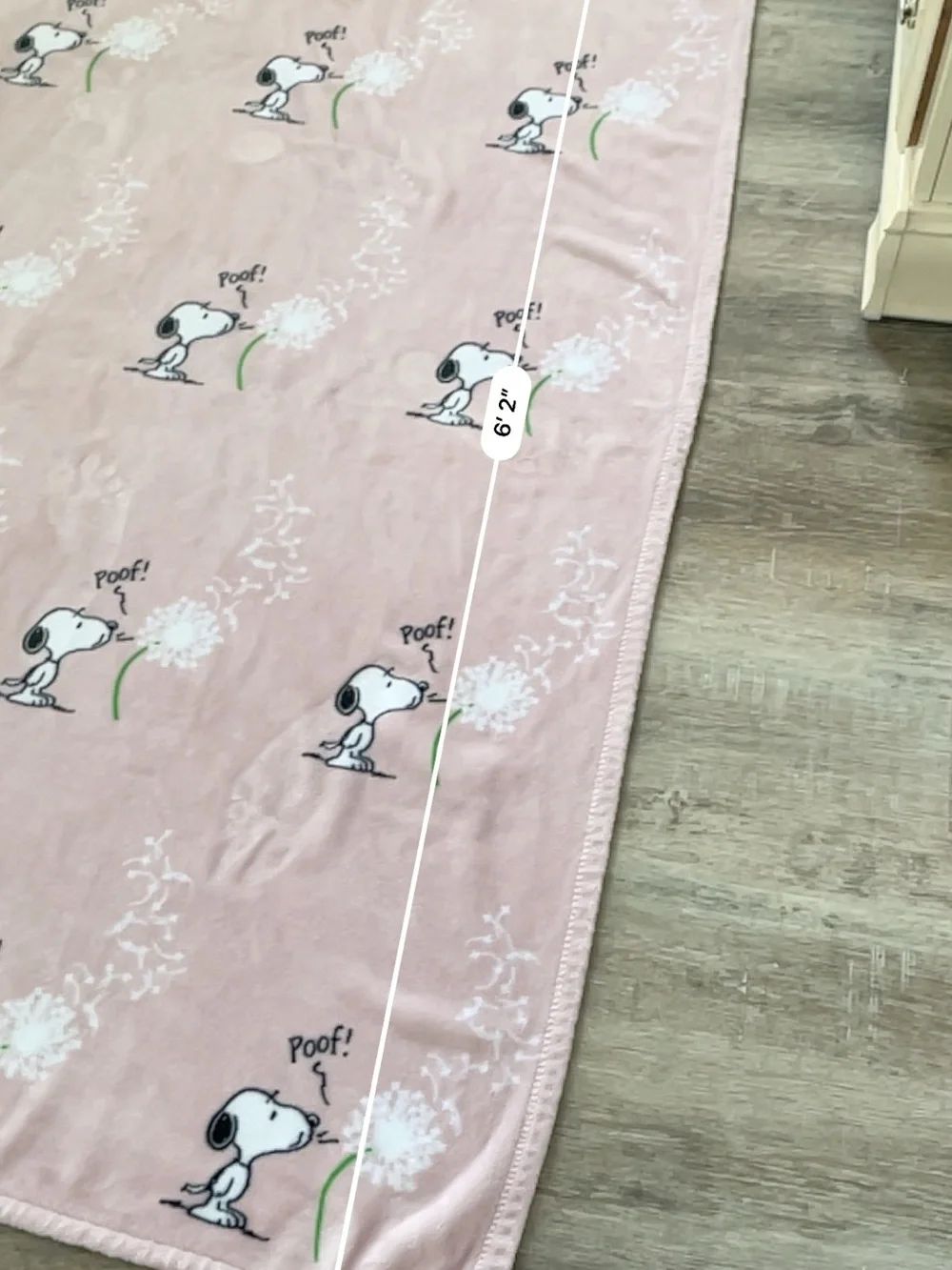 Berkshire Peanuts Snoopy Pink Fleece Throw Blanket 45” x 62” – Soft Plush